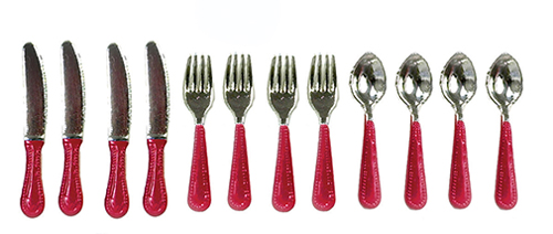 Red Silverware, 12 pc.